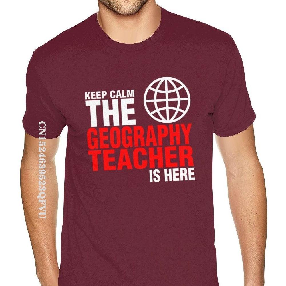 Grafisches Keep Calm Der Erdkundelehrer ist da T-Shirt für Männer Druck Gothic-Stil Anime-T-Shirt Hip-Hop-Druck T-Shirts