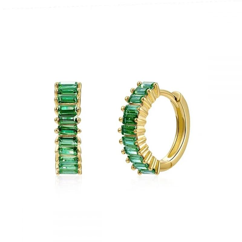 CRMYA Copper Gold Plated Earring Set For Women Color CZ Zircon Piercing Clip Hoop Dangle Earrings For Women Jewelry Wholesale