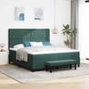 Box Spring Bed with Headboard Dark Green 200 x 180 cm Velvet