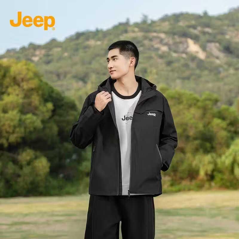 Мужская ветровка JEEP для активного отдыха L чёрный