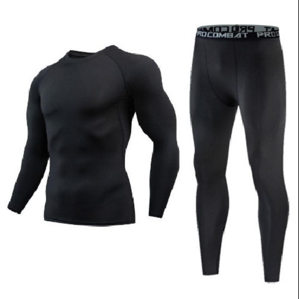 Herren Fleece Thermounterwäsche Set Sport Outdoor Skifahren Basisschicht Fitness Schnelltrocknend Rundhals Lange Unterhosen