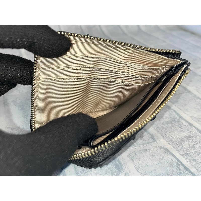 [GUODI] Compact Mini Wallet L-shaped Zipper Type Comes with a Carry Strap Python Genuine Leather Ladies Men's HJ-PY101 Snakeskin Snakeskin Snakeskin