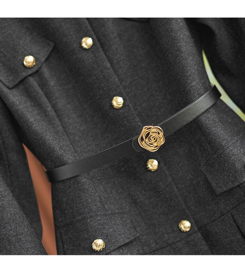 Elegant French Retro Style Waist-Hugging Dress for Women