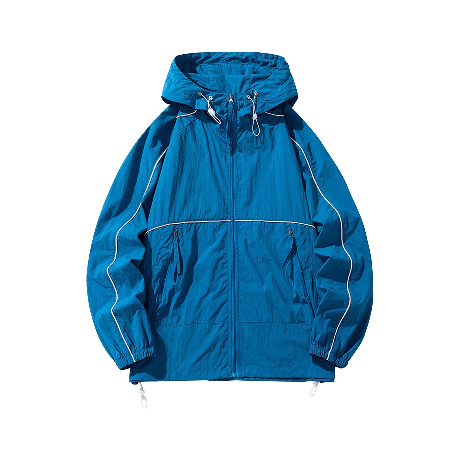 

Чоловічий та жіночий сонцезахисний одяг, однаковий літній спортивний вуличний легкий дихаючий антиультрафіолетовий сонцезахисний одяг для шкіри M синій