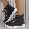 High-top Shoes Women's Thick Baseplate Shoes New Round Head High-top Casual Board Shoes Women
