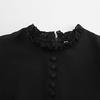 G2024 Fall/Winter Elegant Black Long Sleeve Round Neck Lace Dress