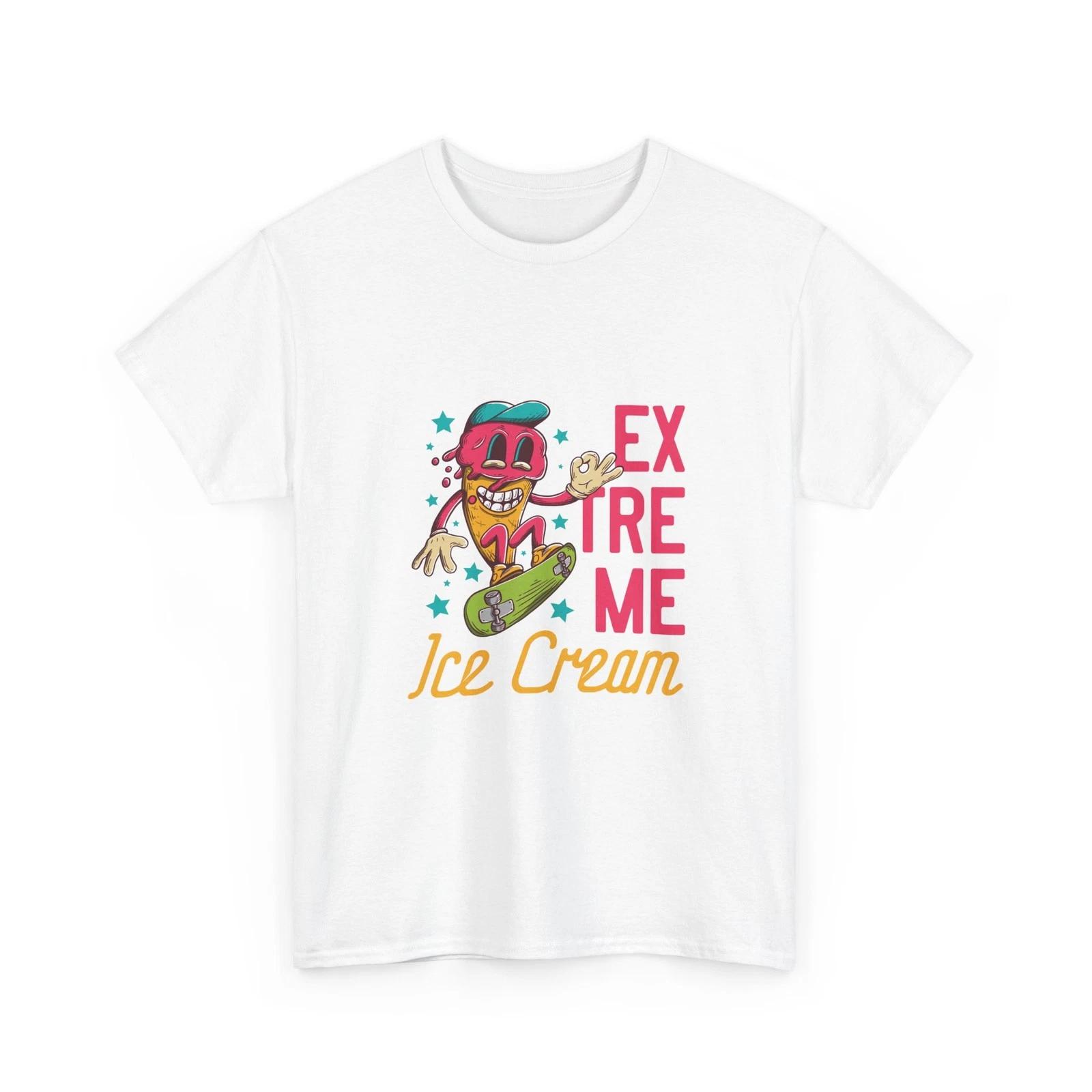 Extreme Ice Cream Tee | Skateboarding Ice Cream Character, Cool Fun Shirt 2XL