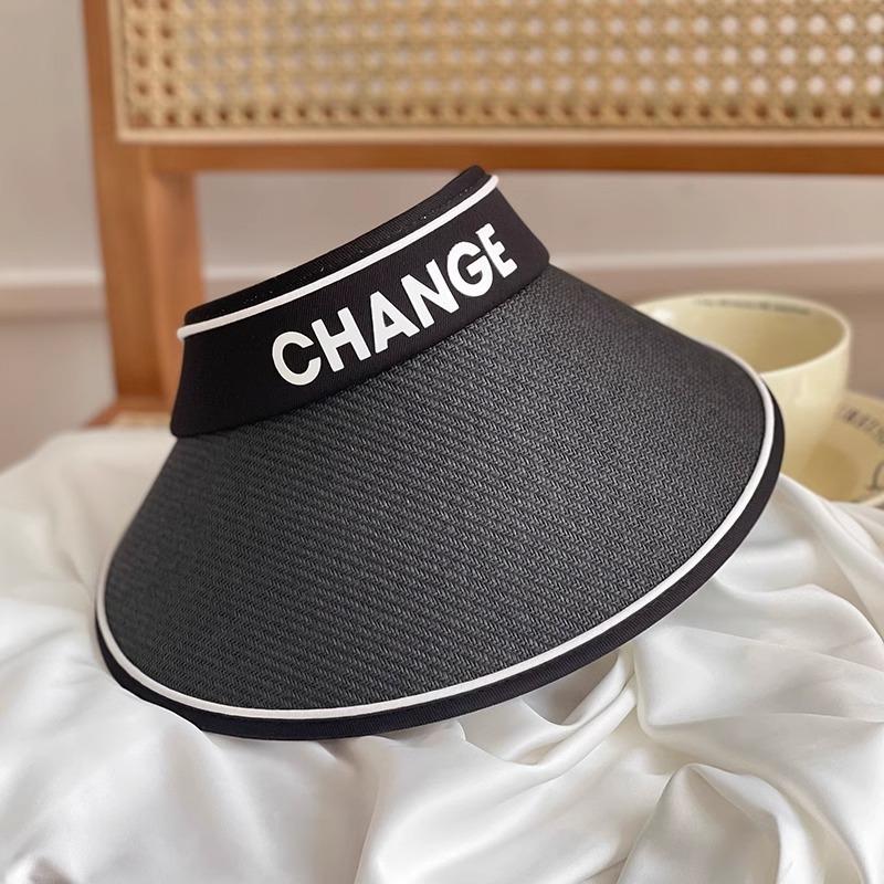 Straw empty top hat women's summer fashion versatile leisure style enlarged widened brim sun hat vacation outdoor sun protection hat