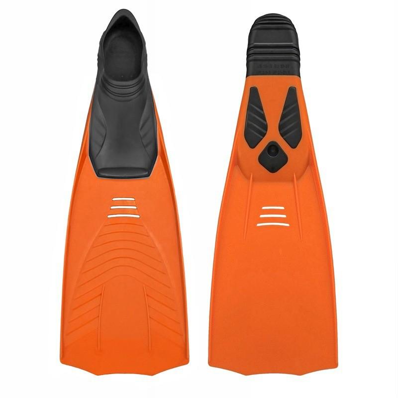 Adult Open Heel Swim Fins Snorkeling Freediving Mid-Length Professional Diving Gear Black White Yellow Orange Blue