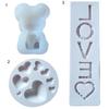 Chocolate Mold Safe No Residue Non-stick Silicone Bear Heart LOVE Pattern Baking Mould for Valentine's Day
