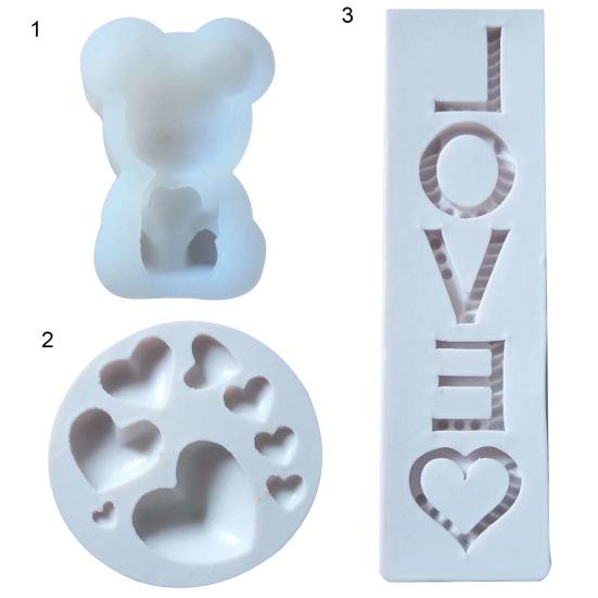Chocolate Mold Safe No Residue Non-stick Silicone Bear Heart LOVE Pattern Baking Mould for Valentine's Day