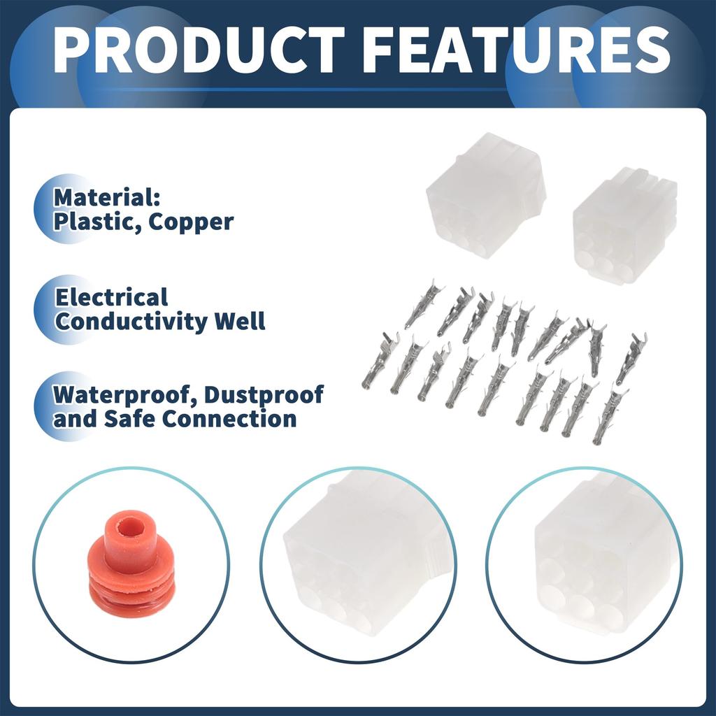 INFINAUTO 9 Pin Car Electrical Wire Connector Plug Kit 6.2mm Series Vehicle RV Truck