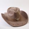 Popular European and American Classic Suede Western Cowboy Hats, Men's and Women's Retro Fashion Cowboy Hats