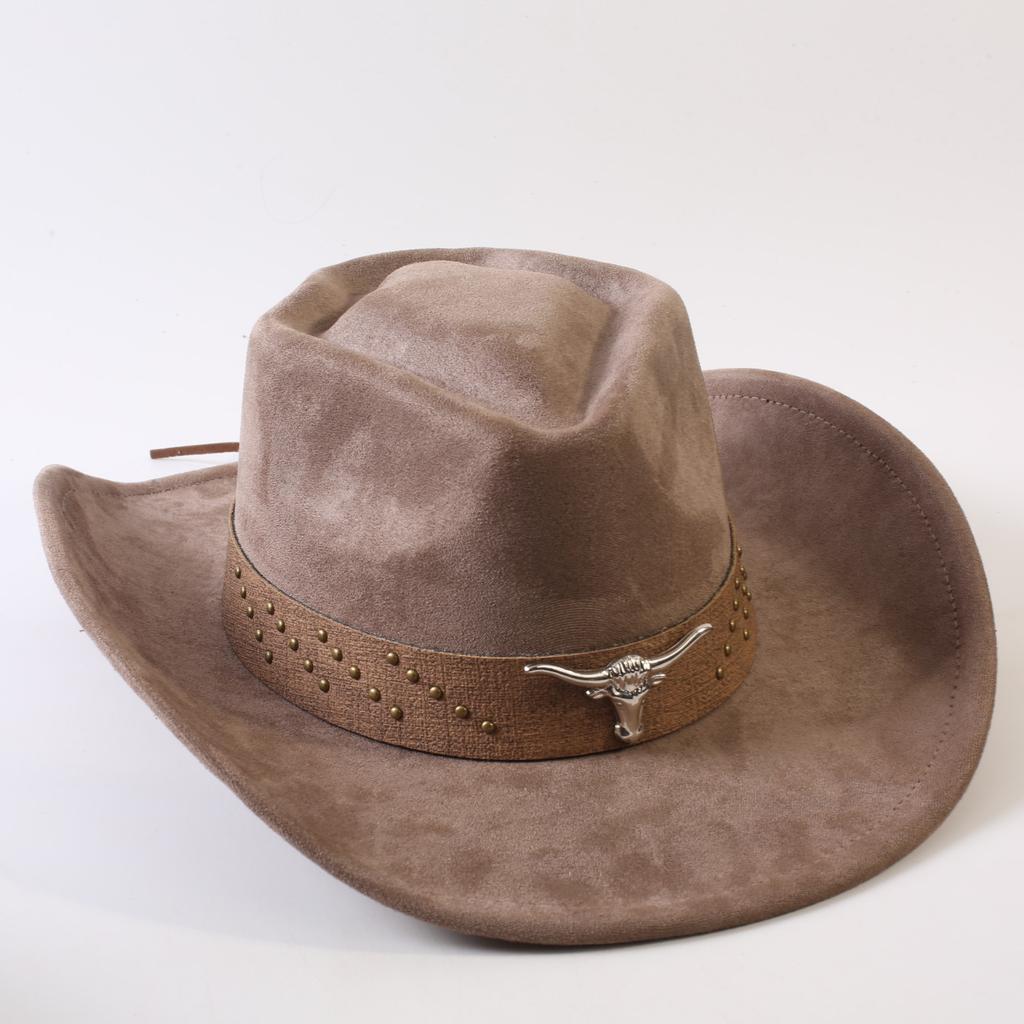 Popular European and American Classic Suede Western Cowboy Hats, Men's and Women's Retro Fashion Cowboy Hats