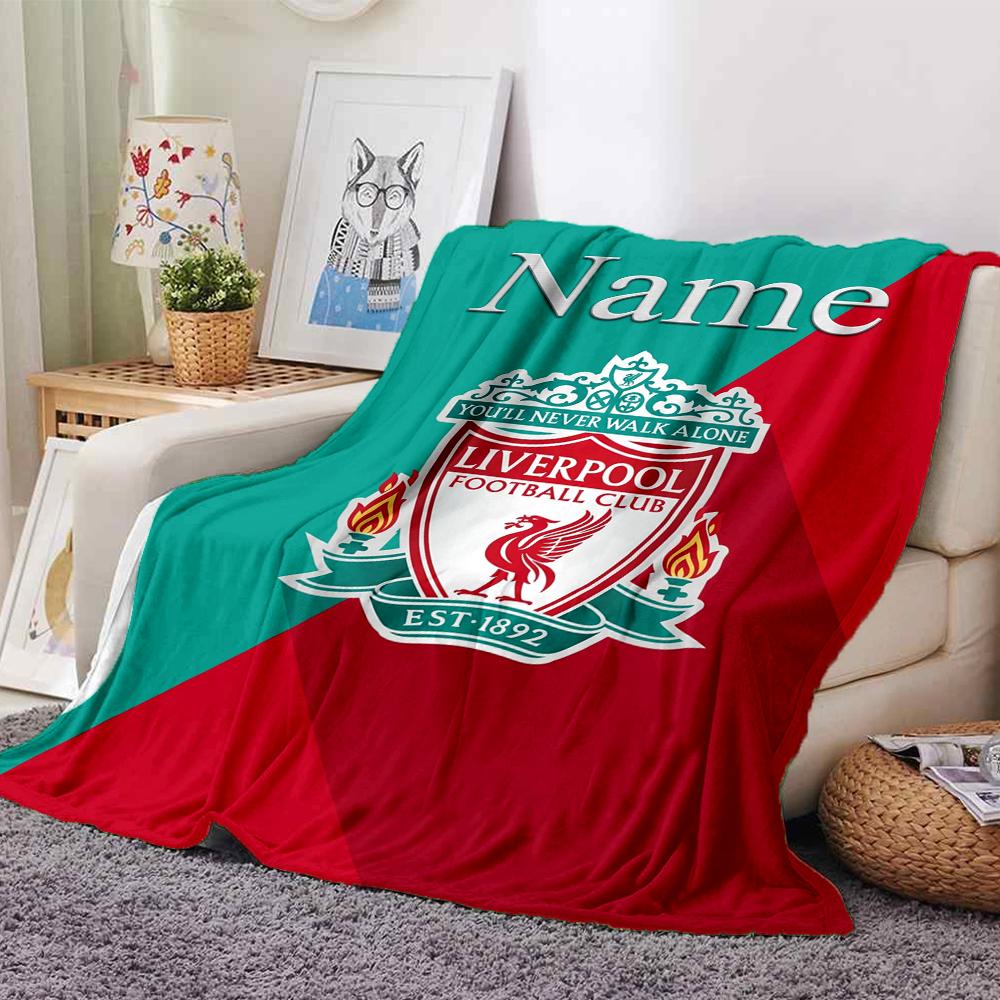 Custom Name Liverpool Football Club Theme Printed Blanket Perfect For Couch Bed Travel Outdoor Use Machine Washable Cozy Durable