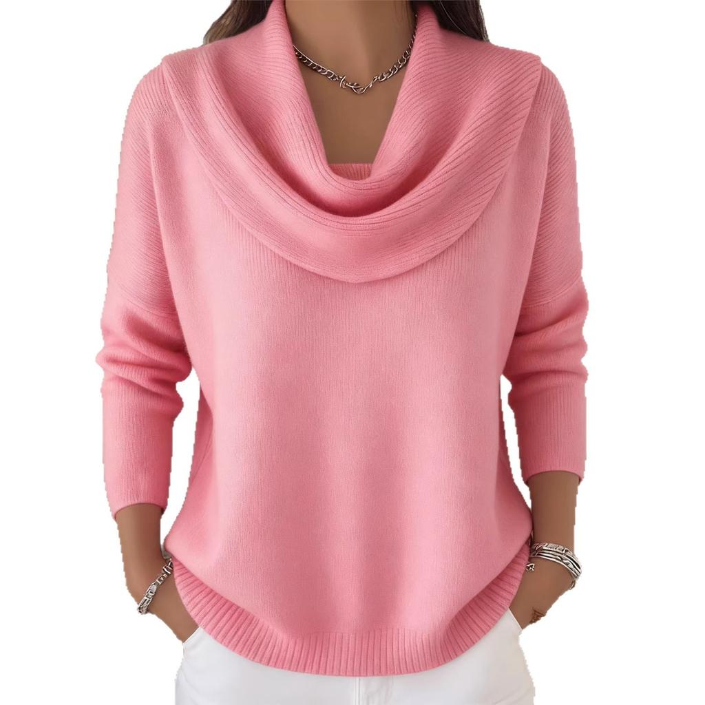 New Autumn/winter Women's Pure-color Long-sleeved Tops and Sweaters