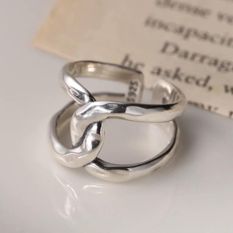 Copper Finger Rings For Women Vintage Cross Couple Minimalist Ring Party Jewelry Gift Prevent Allergy