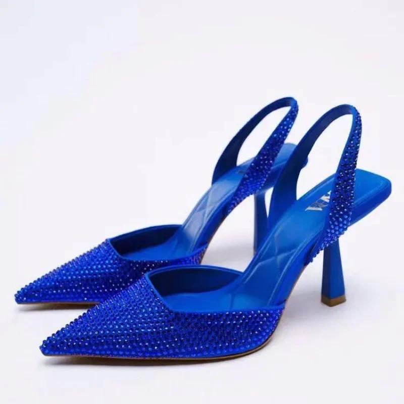 Fashion Summer Women's Sandals New Spring Sandals Elegant Women's High Heels Pointed Toe Back High Heels Fashion Women's Shoes Sandals