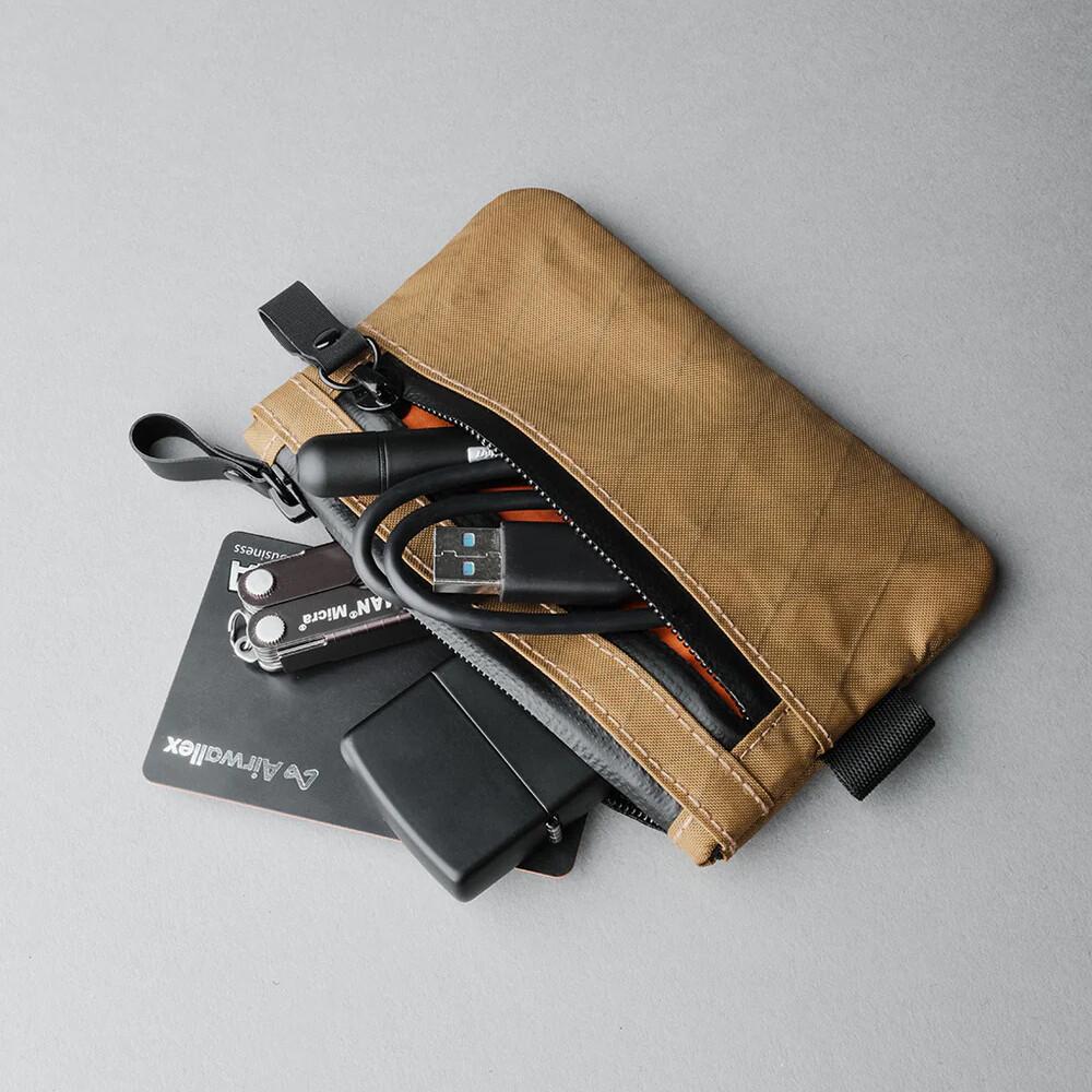 Men's Outdoor Anti-theft Brush RFID Card Bag Multifunctional ID Card Clip Pen Tool Key Headphone Mini Item Storage Bag