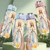 1 pièce Buste Vierge Marie à Franges Florales 750ml Bouteille d'Eau en Plastique Colorée Bouchon à Bec Verseur Anti-fuite Pour Sport Bureau Maison