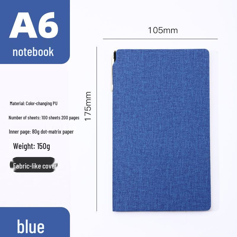 Simple A6 Leather Pocket Notebook with Pen Holder - Ideal for College Students & Business Diaries