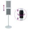 Podium Poster Stand Silver 33 X 33 X 123 Cm PVC and Steel