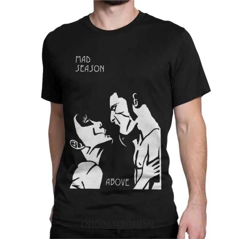 Cotton T Shirt Mad Season Short Sleeve Tee Shirt New Arrival Tops Cool Mad Season Above Rock Band T-Shirts for Men Women