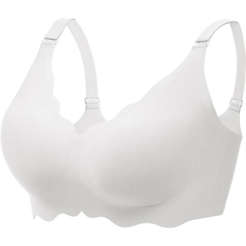 Plus Size Wireless Seamless Soft Support Anti Sagging Gathering Bra For Women S