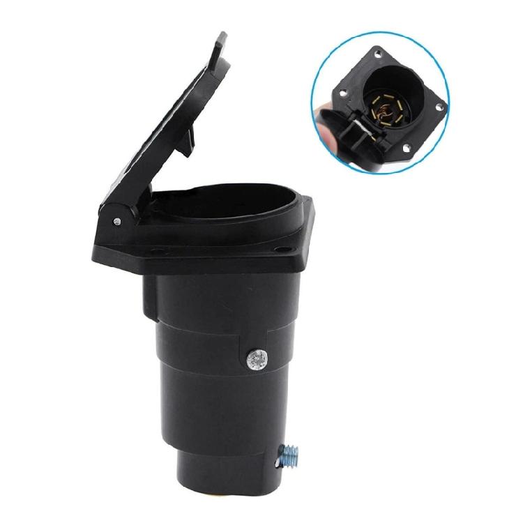 12V 7 Way Round Standard US Car Plug Connector with Plastic Cap 7Pin Socket Plug