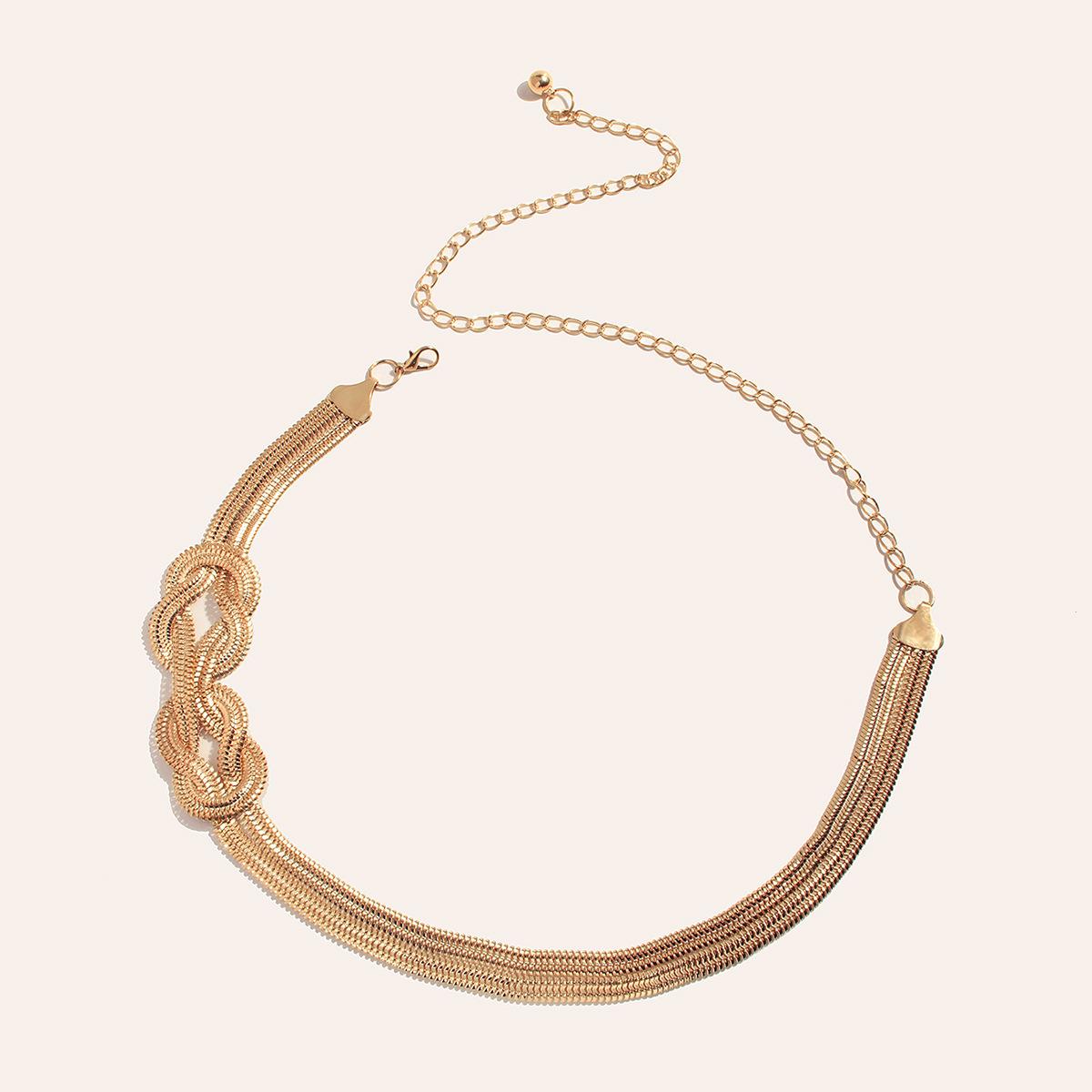 

Новый китайский бант металлический пояс золотой женский модный и универсальный атмосферный змеиный пояс-цепочка