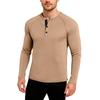 Men's Casual Solid Color Buckle Quick Dry Shoulder  Long Sleeved