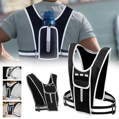 Tragbare Wasserflaschentasche Reflektierende Weste Laufrucksack Laufweste Lauftasche Reflektierender Rucksack