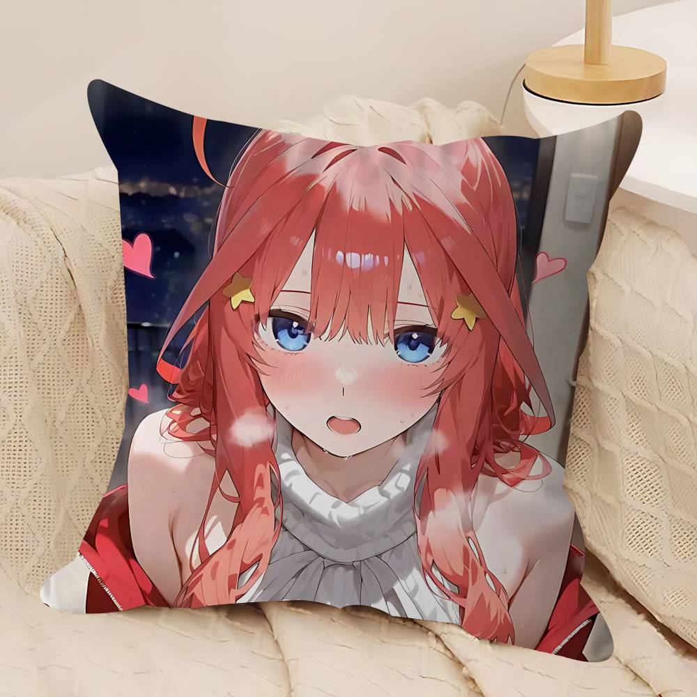 Anime N-Nakano-Itsuki Cushion Cover Inches Farmhouse Decor Home Throw Pillow Covers For Couch Decorations
