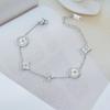 Four Leaf Clover White Shell Micro Inlaid Bracelet for Women, Exquisite High-end Jewelry