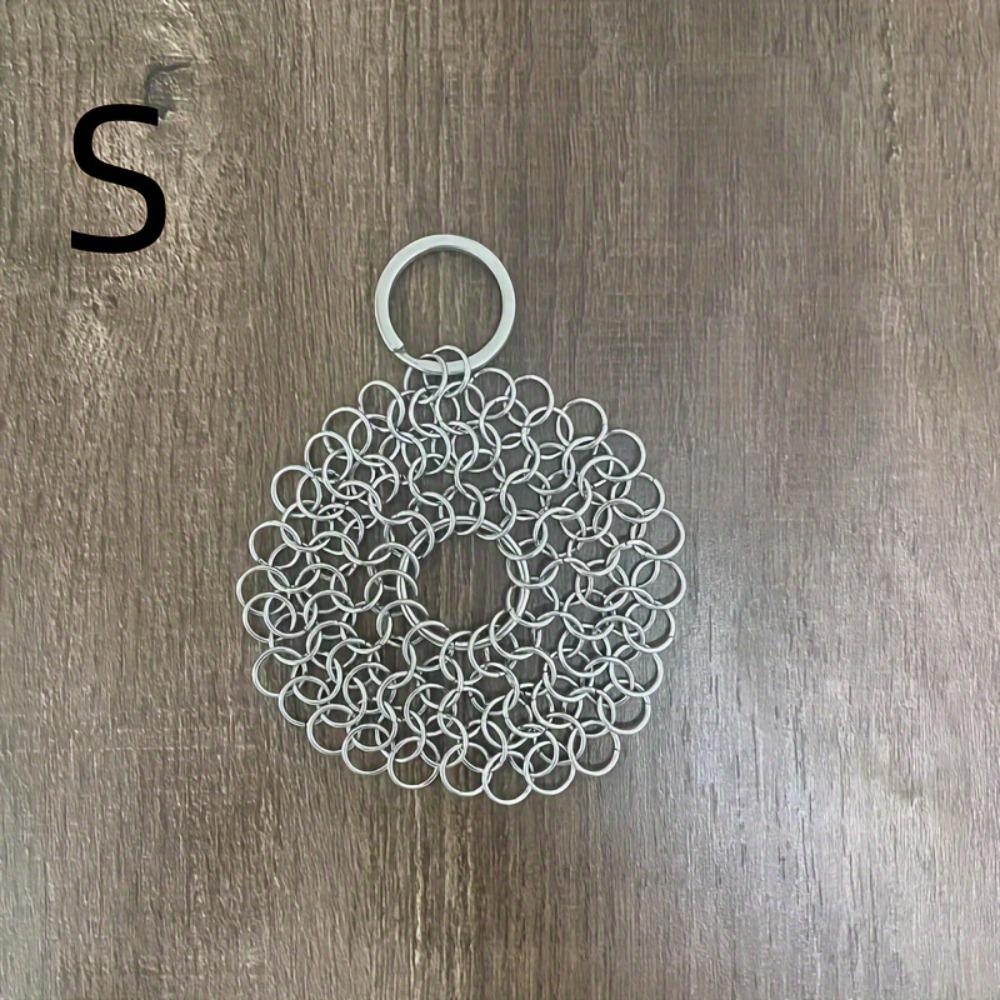 

Кольчужная щетка из нержавеющей стали, универсальная щетка для чистки чугуна и кухонной посуды, удобная конструкция для кастрюль, сковородок, барбекю и многого другого, для возвращения в школу, S