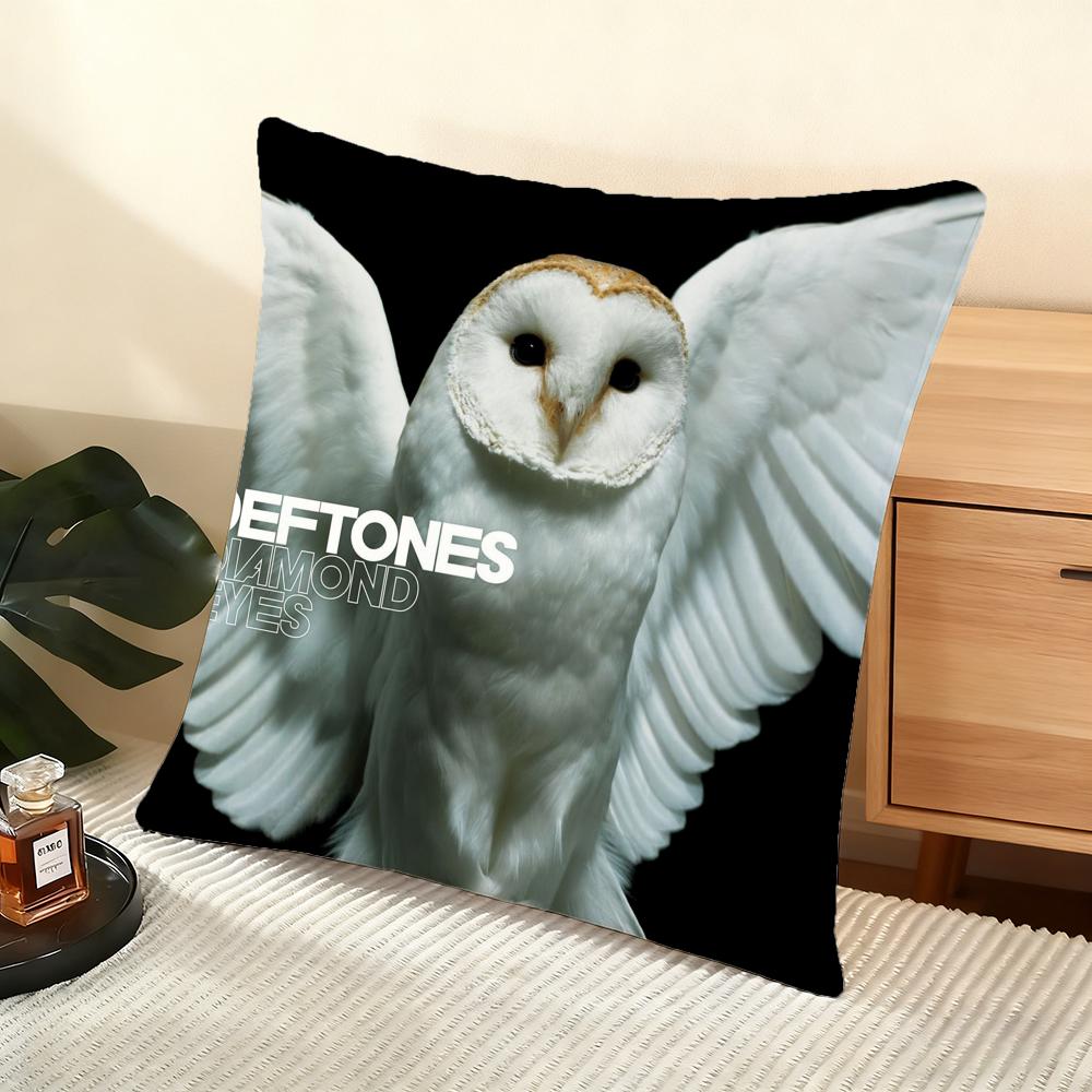 Cushion Cover Silky Short Plush Home Sofa Cushion Cover - Invisible Zipper Home Decoration Cool D-Deftones Band