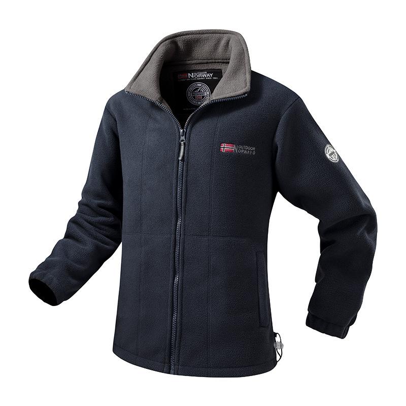 Thick Flannel Double-sided Fleece Jacket for Men's Autumn and Winter Warm and Casual Loose Oversized Jacket
