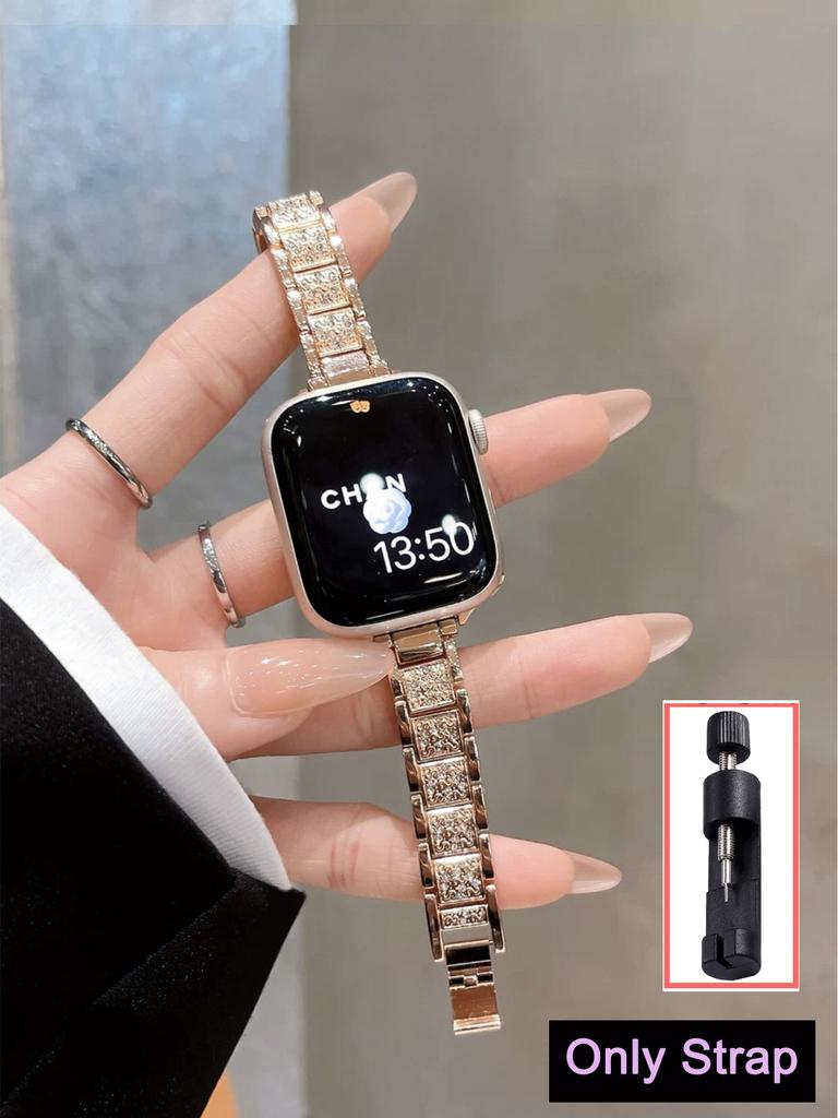 Bling Diamond Strap For Applen Watch Band 38mm 40mm 41mm 42mm 44mm 45mm 49mmS10 42mm46mm  Metal Belt For Iwatch S10 9 8 7 6 5 4 3 2 SE Women Bracelet