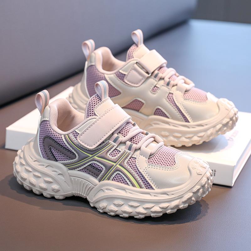 Girls' sports shoes autumn mesh breathable new 2025 children's running dirt-resistant students versatile dad shoes