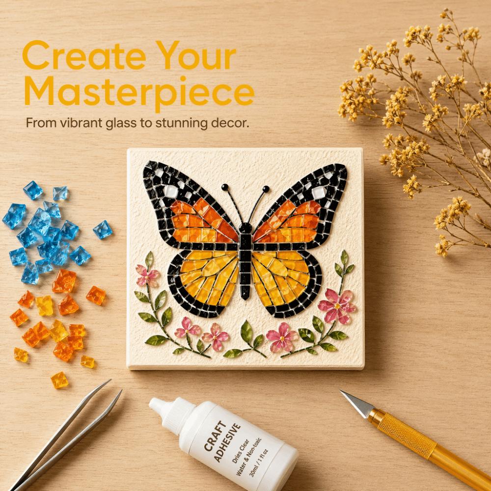DIY Anfängerfreundlich DIY Glas Handwerk Mosaik Handwerksbedarf Gartentiere Kunst Meeres Tiere Thema