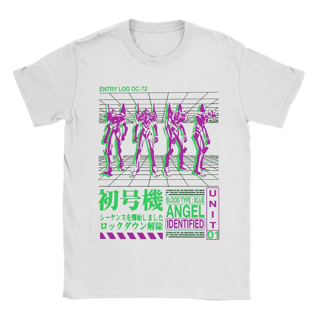 EVA Anime Printing Cotton T-shirt Men and Women Comfortable Fashion Street Y2K Summer Absorb Sweat Loose T-shirt