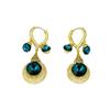 2024 Luxurious Gold Wire Mesh Blue Crystal Ear Cuff Earrings - Unique, Versatile Ear Jewelry