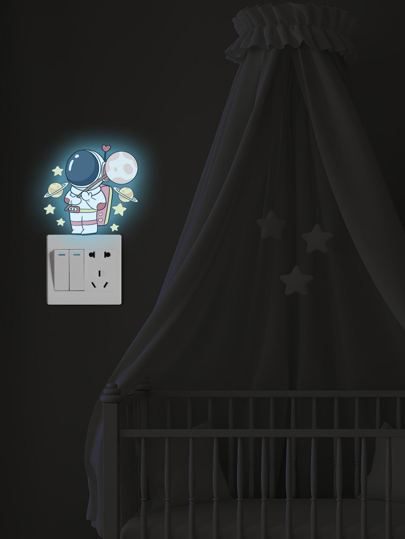 

Светящаяся леденец-астронавт, комбинированная флуоресцентная наклейка 13*13cm синий