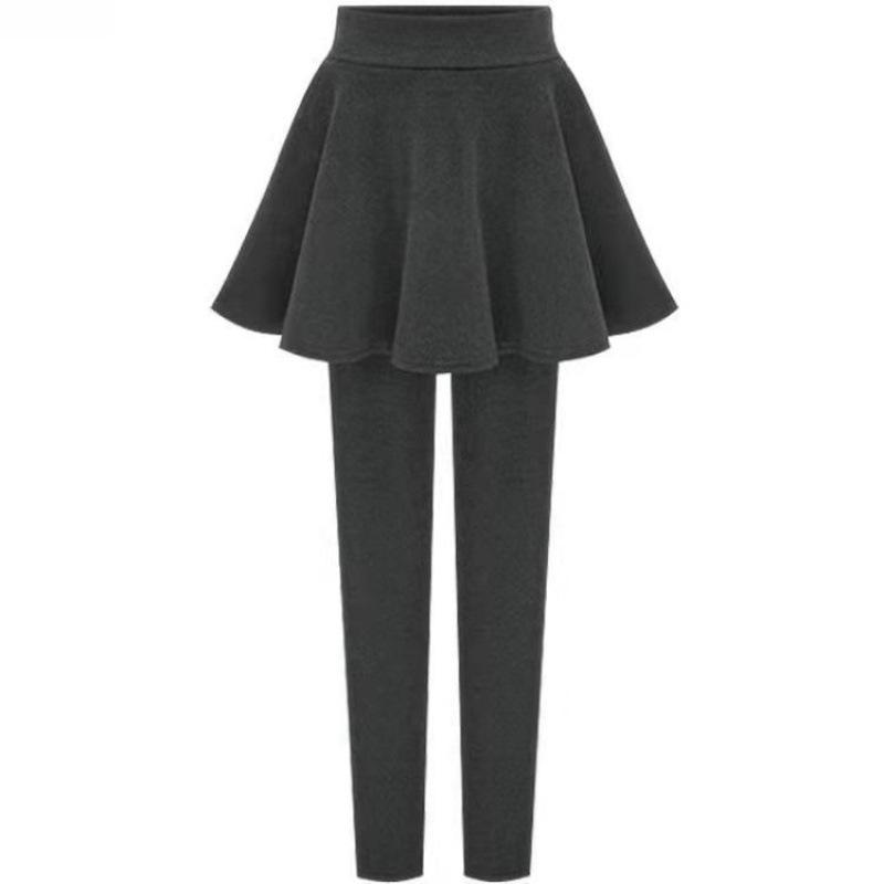 

Korean Fleece-Lined Pleated Skirt Leggings for Winter M (80-95 Jin)