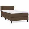 3126368 vidaXL Lit à sommier tapissier avec matelas Marron foncé 90x190 cm