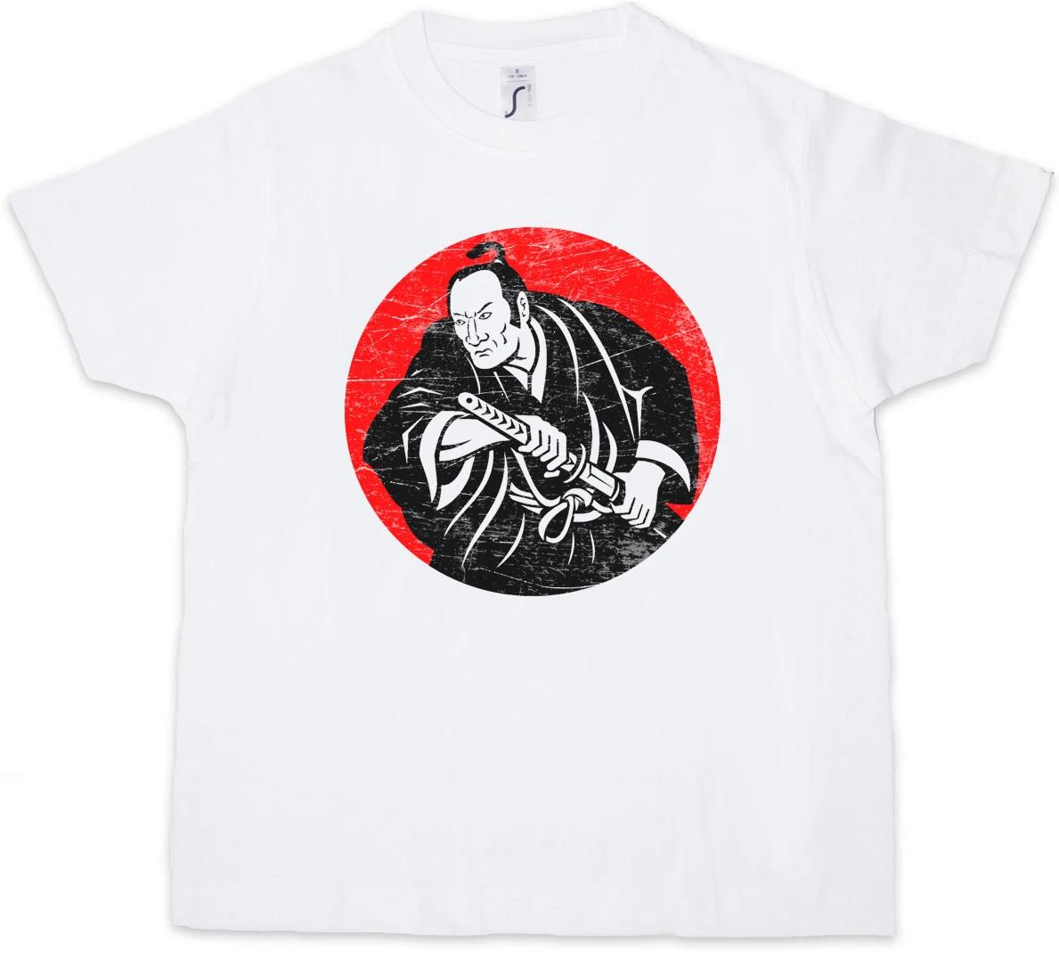 

UNMASKED SAMURAI Kids Boys T-Shirt Ninja Japan Warrior Sword Armor Helmet 150