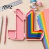 Layering Effect Ruler 7Pcs/Set Paper Crafting Alignment Guides Color Coded Tools with Storage Case Card Making Tool And Matting Spacers Size