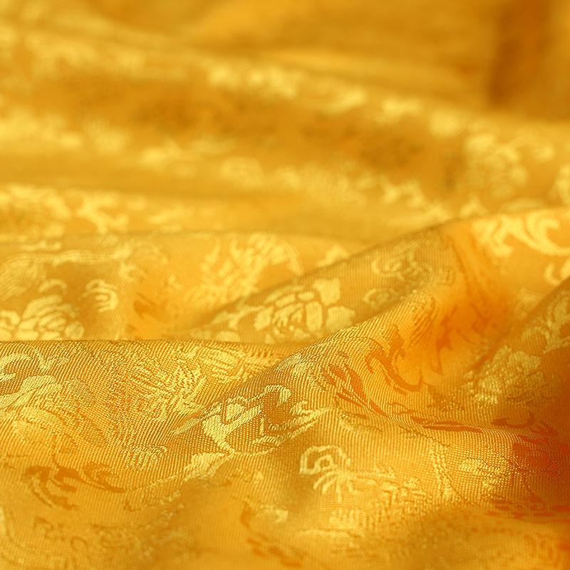 Double Sided Jacquard Fabric Bamboo Dragon Pattern By The Meter for Clothes Cheongsam Hanfu Sewing Cloth Fine Soft Gold White