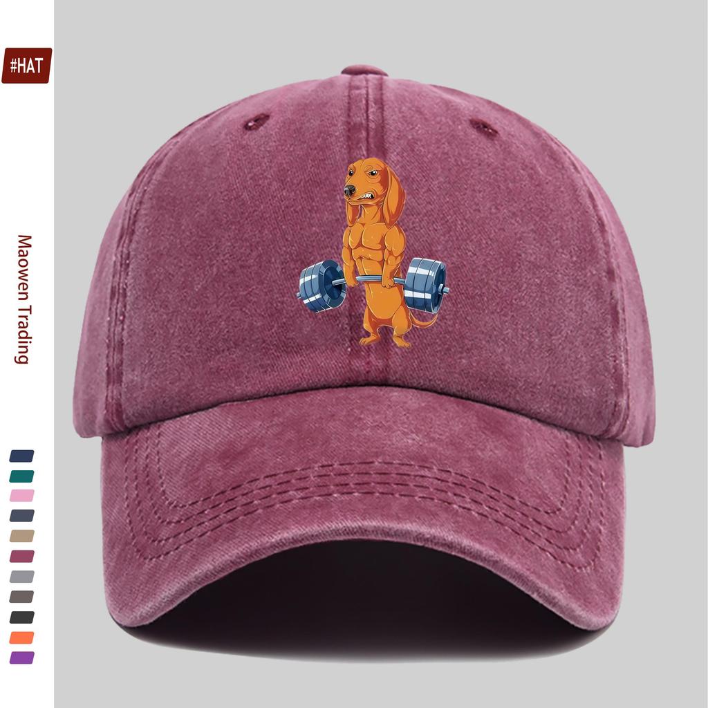Pc Fun Sports Dog Pattern Printed Baseball Cap with Cute Dog Print Design Decorative Hat Comfortable Lightweight Headwear Adju