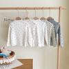Children Girls Long-sleeved T-shirts Autumn Dot Print Infant Babys Girl Tops Turtleneck Bow Flower Toddler Kids Girls Undershirt